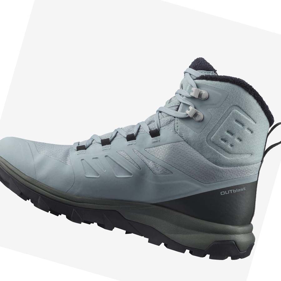 Salomon OUTBLAST THINSULATE™ CLIMASALOMON™ WATERPROOF Kadın Kışlık Botlar Mavi | TR 2612AHK